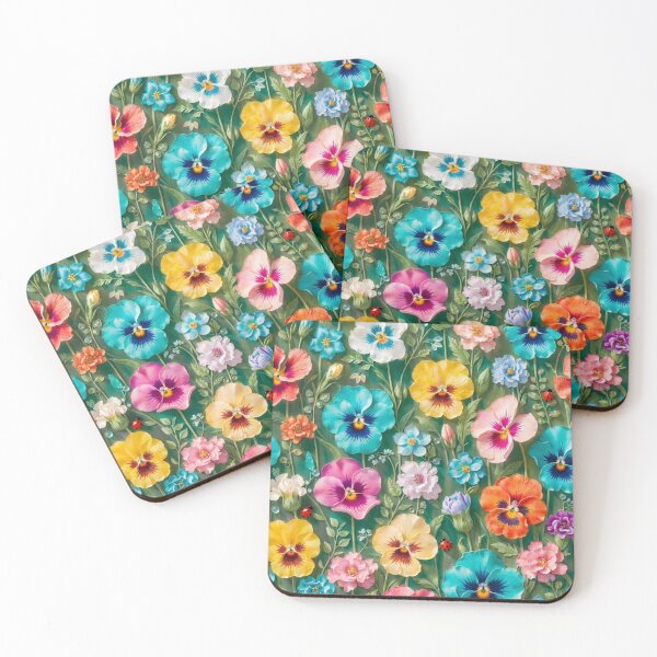 Item preview, Colorful Pansy Floral Seamless Pattern designed and sold by IntelliMindDesigns.