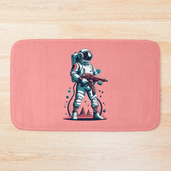 Item preview, Retro astronaut with laser blaster — sci-fi space art print designed and sold by xaiartist.