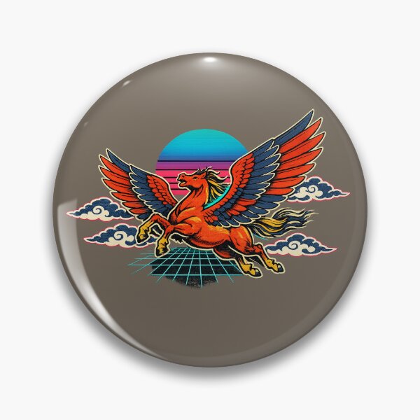 Item preview, Neon Retro Synthwave Ukiyo‑e Pegasus designed and sold by KungPowUnicorn.