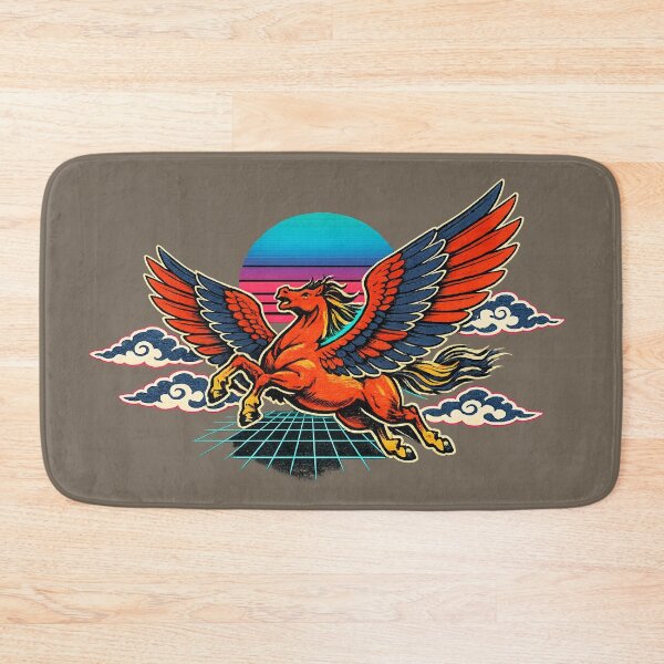 Item preview, Neon Retro Synthwave Ukiyo‑e Pegasus designed and sold by KungPowUnicorn.