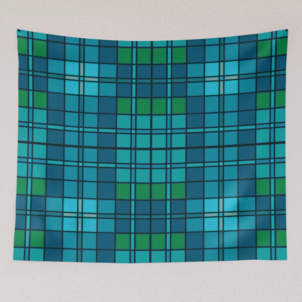 Item preview, Modern Blue and Teal Tartan Plaid designed and sold by Karin Taylor.