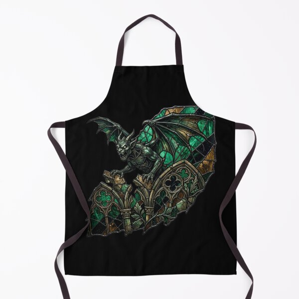 Item preview, Gargoyle Emerald Silhouette — Gothic Stained Glass Spread Wings designed and sold by David Mateo ArtWorks.