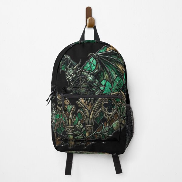 Item preview, Gargoyle Emerald Silhouette — Gothic Stained Glass Spread Wings designed and sold by David Mateo ArtWorks.