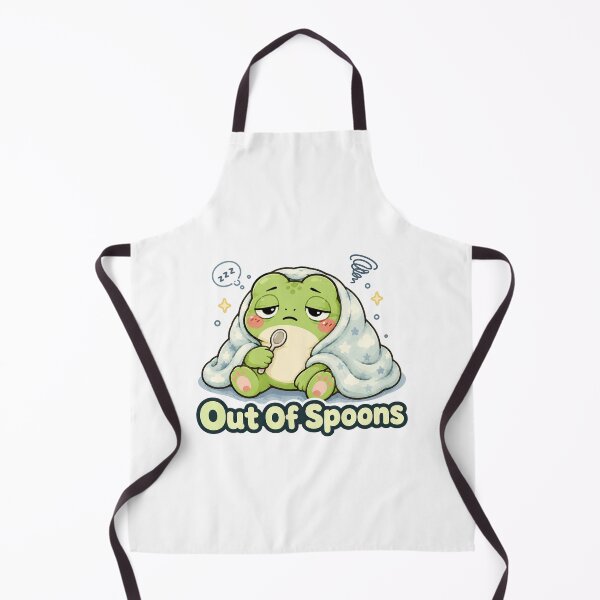 Item preview, Out Of Spoons Frog Sticker – Cute Low Energy Frog designed and sold by InkWanderStudio.