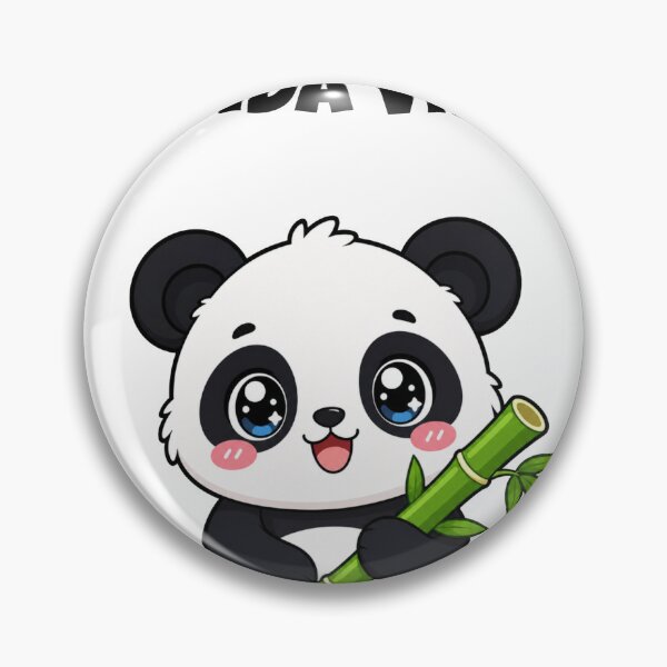 Item preview, Panda Vibes Cute Kawaii Panda with Bamboo designed and sold by BoosterShop.