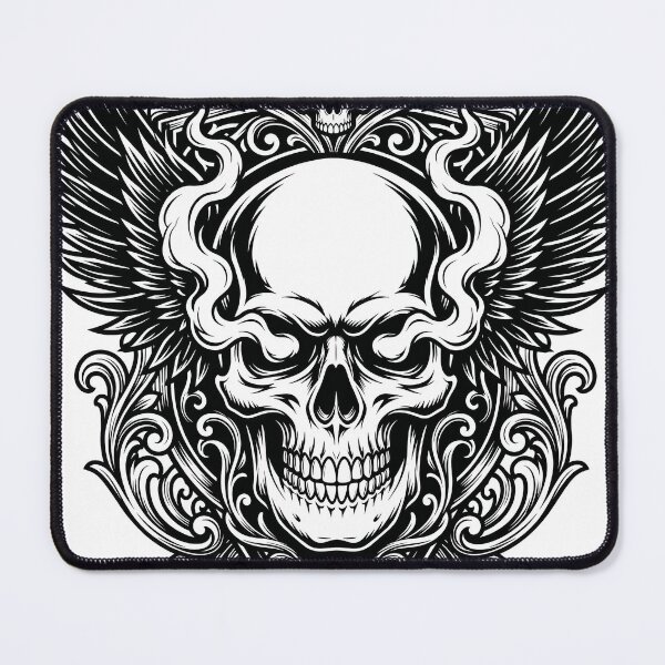 Item preview, Gothic Winged Skull with Baroque Filigree Ornaments designed and sold by seven things shop.