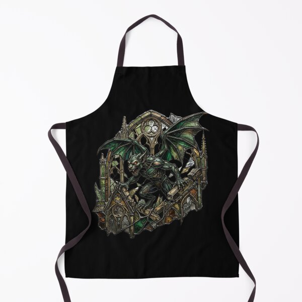 Item preview, Gargoyle Rose Window Emerald — Gothic Stained Glass Symmetric Wings designed and sold by David Mateo ArtWorks.