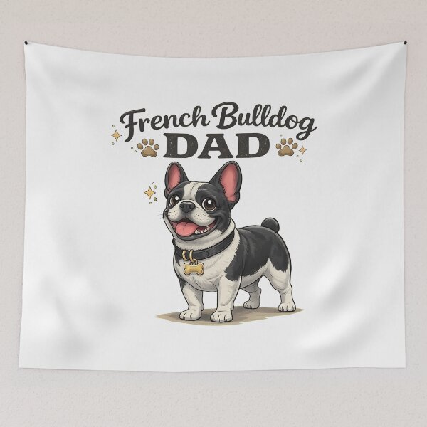 Item preview, French Bulldog DAD Happy Cartoon Pet Canine designed and sold by StranHabesre51.