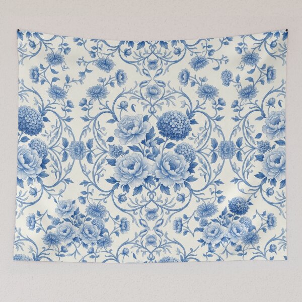 Item preview, Blue and White Chinoiserie Floral Seamless Pattern designed and sold by FashioonTrends.