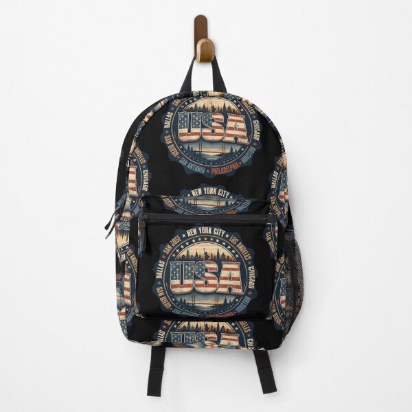 Item preview, Vintage USA Cities Patriotic American Flag Travel Design designed and sold by reanacreations.