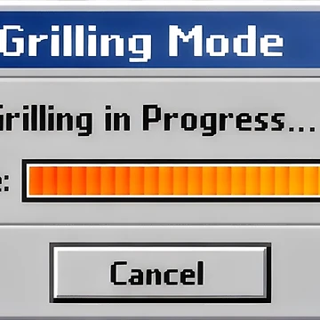 Artwork thumbnail, Grilling Mode In Progress Retro Computer Window by SplashTastic
