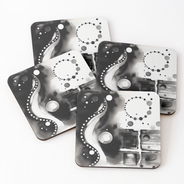 Item preview, rhythm of the spheres black and off white geometric abstract design designed and sold by SmashingDeals.