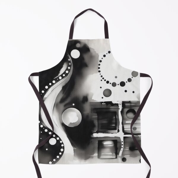 Aperçu de l'œuvre Rythme des sphères, motif géométrique abstrait noir et blanc cassé créée et vendue par SmashingDeals.