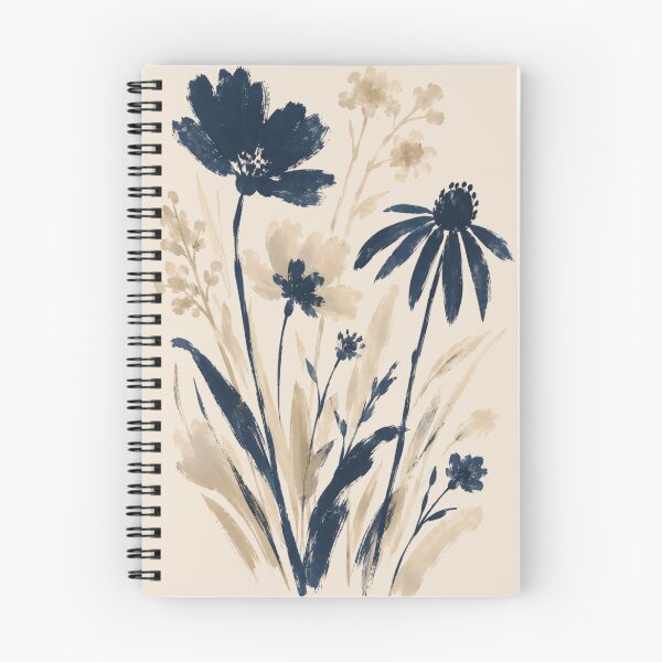 Item preview, Minimalist Navy Blue Botanical Flower Bouquet Black Art designed and sold by ChubbyGoong.