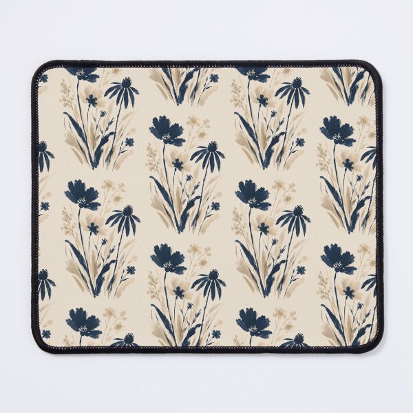 Item preview, Minimalist Navy Blue Botanical Flower Bouquet Black Art designed and sold by ChubbyGoong.
