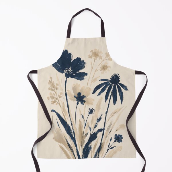 Item preview, Minimalist Navy Blue Botanical Flower Bouquet Black Art designed and sold by ChubbyGoong.