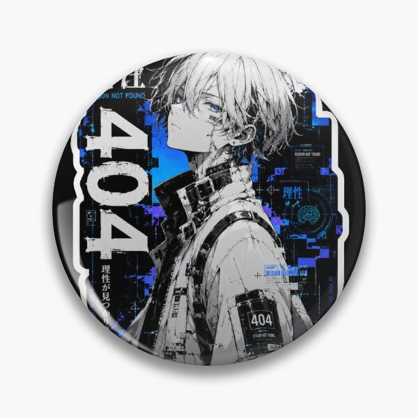 Item preview, Reason 404 (理性) - Cyberpunk Anime Boy Die Cut Sticker designed and sold by Japan-kanji-ya.
