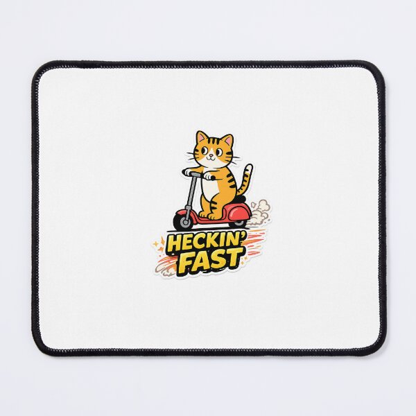 Item preview, Heckin Fast Cat Sticker - Funny Orange Tabby Meme Art designed and sold by VYBEHAUS.
