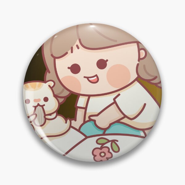 Item preview, Cute Chibi Girl with Hamster and Flower Book Illustration designed and sold by ranivibes008.