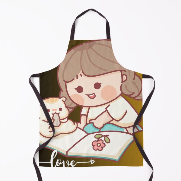 Item preview, Cute Chibi Girl with Hamster and Flower Book Illustration designed and sold by ranivibes008.