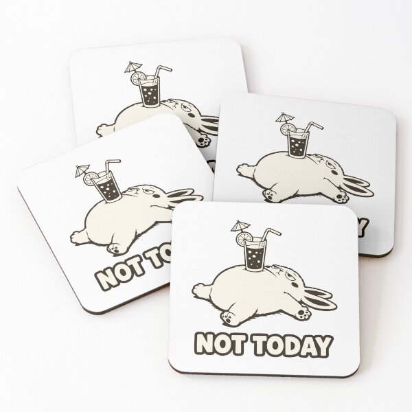 Item preview, Not Today Meme — Funny Fat Rabbit — Cute Procrastination designed and sold by MalisoStickers.