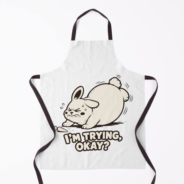 Item preview, I'm Trying Okay Funny Fat Bunny Gym Workout Meme. designed and sold by MalisoStickers.