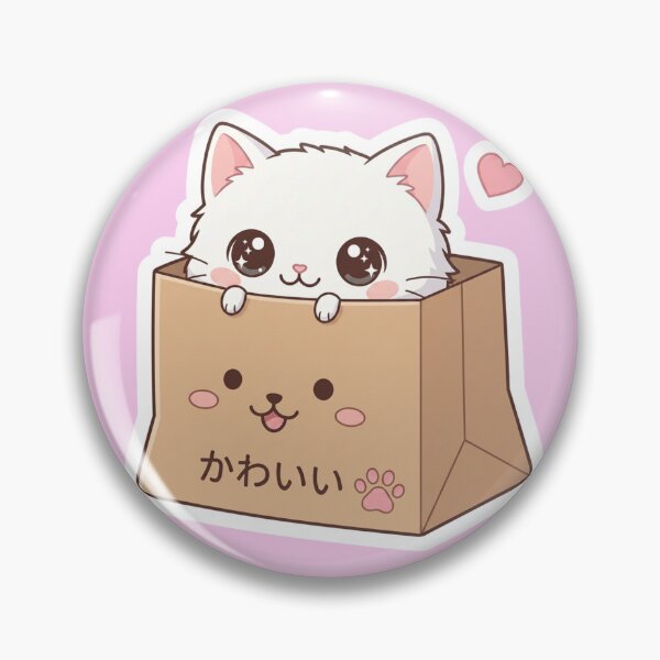 Item preview, Cute Kawaii White Cat in a Paper Bag designed and sold by     NovaCraft.