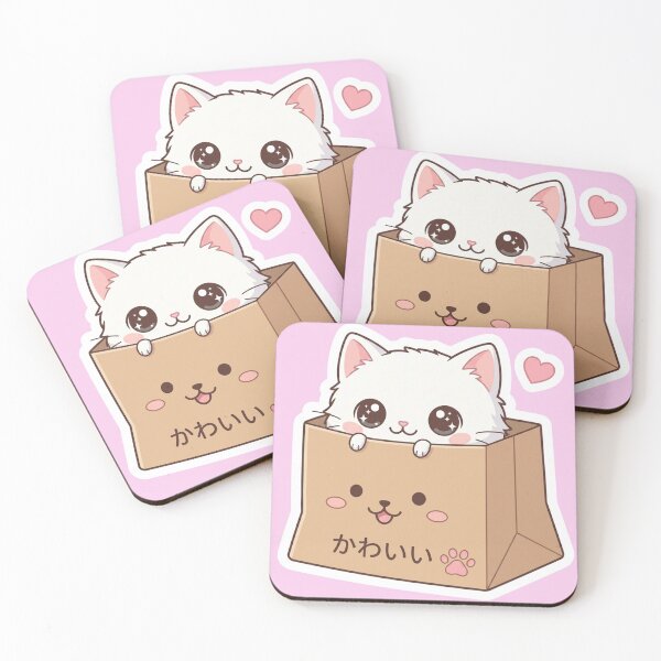 Item preview, Cute Kawaii White Cat in a Paper Bag designed and sold by     NovaCraft.