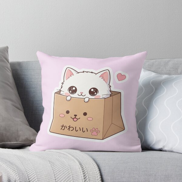 Item preview, Cute Kawaii White Cat in a Paper Bag designed and sold by     NovaCraft.