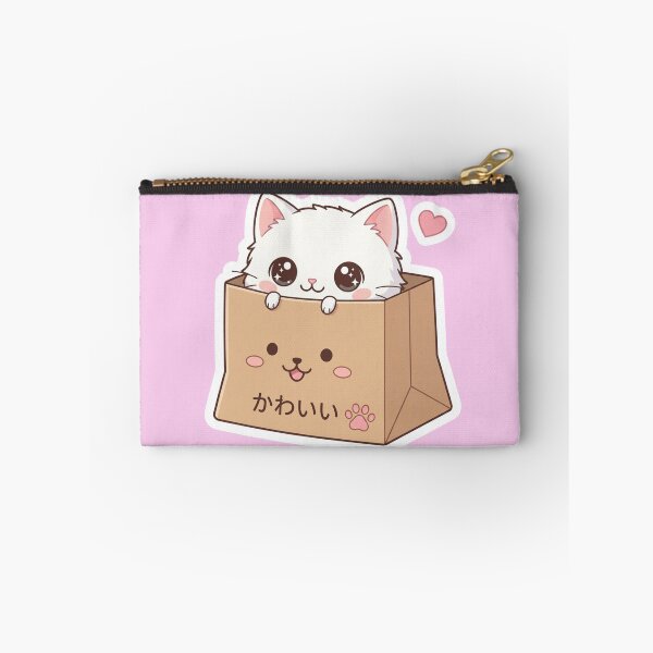 Item preview, Cute Kawaii White Cat in a Paper Bag designed and sold by     NovaCraft.