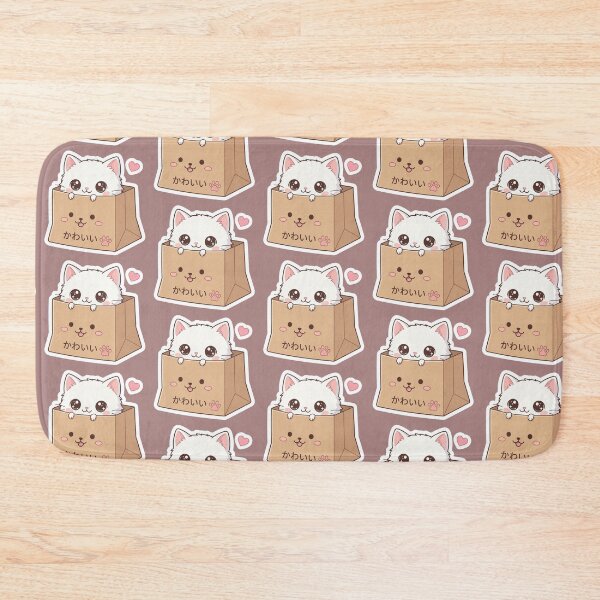 Item preview, Cute Kawaii White Cat in a Paper Bag designed and sold by     NovaCraft.