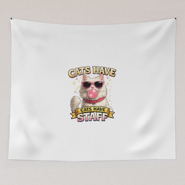 Item preview, Cats Have Staff Funny Cat Sunglasses Bubblegum Cat Lover Gift Cute Cat Lady Tee Mug Sticker Tote designed and sold by PrintAura15.
