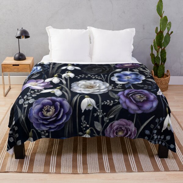 Item preview, Dark Elegant Blue Floral Seamless Pattern designed and sold by IntelliMindDesigns.