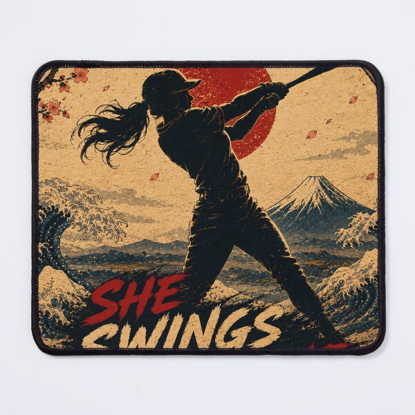 Item preview, She Swings Different Japanese Ukiyo-e Baseball Sticker/T-Shirt Art designed and sold by Locker39.