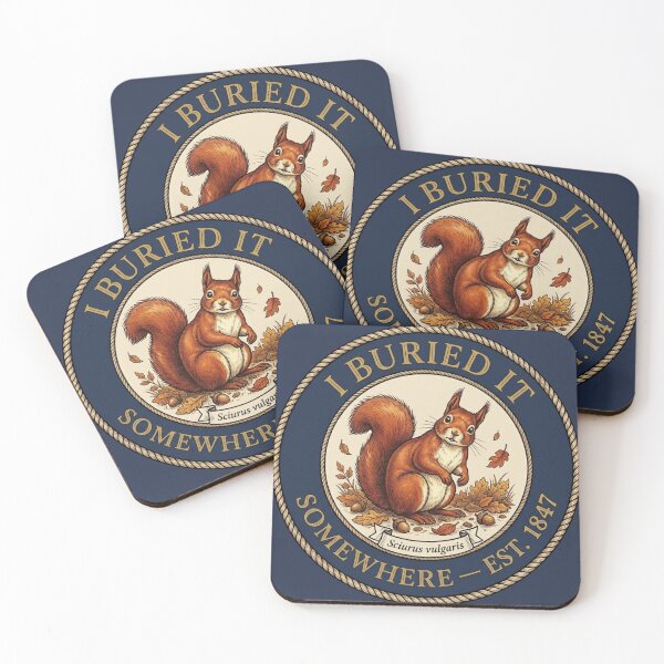 Item preview, I Buried It Somewhere Red Squirrel Club Humor Badge designed and sold by CalmCapy Co.