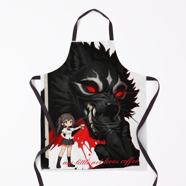 Item preview, My Little Pet Loves Coffee - Cute Anime Girl and Giant Shadow Wolf designed and sold by BLUESKY11a.