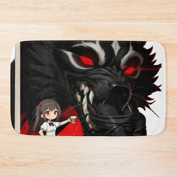 Item preview, My Little Pet Loves Coffee - Cute Anime Girl and Giant Shadow Wolf designed and sold by BLUESKY11a.