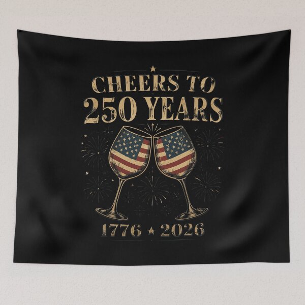 Item preview, Cheers to 250 Years 1776–2026 American Flag Patriotic Retro designed and sold by OlakunleOloroz.