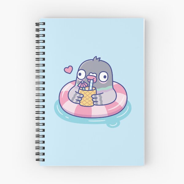 Item preview, Cute Pigeon Sipping Tropical Drink in Pink Pool Float designed and sold by rustydoodle.