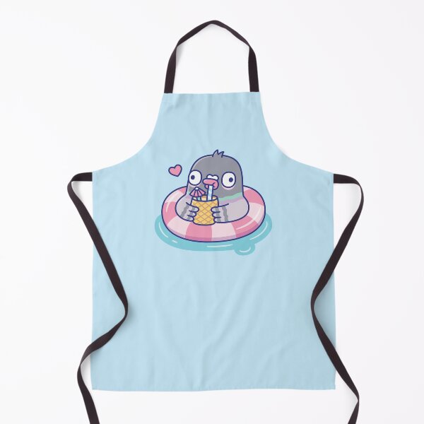 Item preview, Cute Pigeon Sipping Tropical Drink in Pink Pool Float designed and sold by rustydoodle.