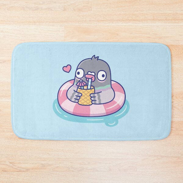 Item preview, Cute Pigeon Sipping Tropical Drink in Pink Pool Float designed and sold by rustydoodle.