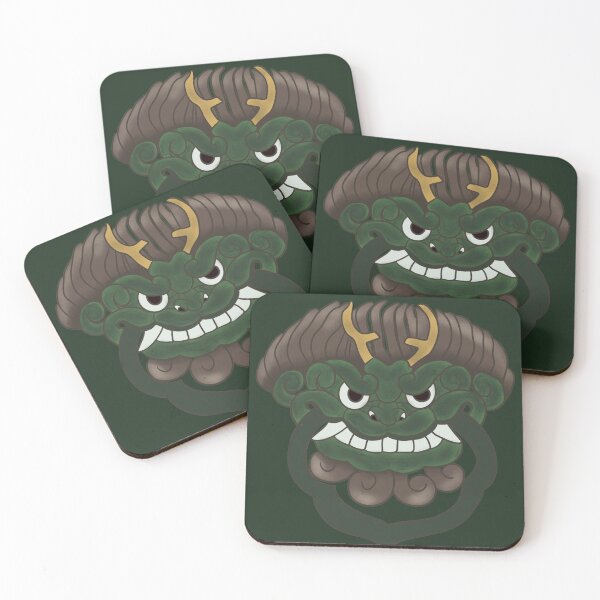 Item preview, Ancient East Asian Goblin Mask Halloween Costume Art designed and sold by DaHaeStudio.