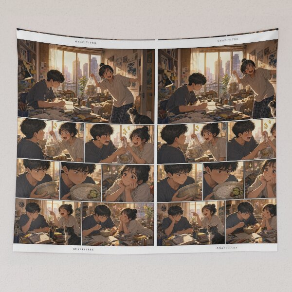 Item preview, Student Life Cozy Reading Room Comic Print designed and sold by Grafititee.
