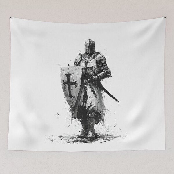 Item preview, Medieval Crusader Knight Templar Cross Shield Art designed and sold by GrinGalore.