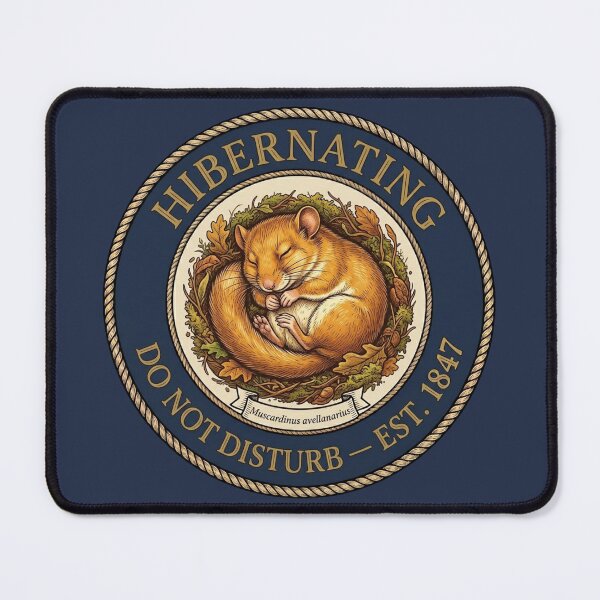 Item preview, Hibernating Do Not Disturb Dormouse Club Humor Badge designed and sold by CalmCapy Co.