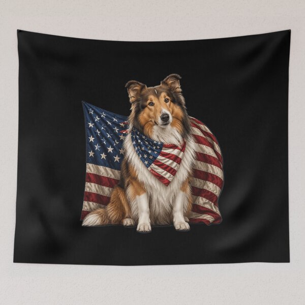 Item preview, Collie 4th of July Patriotic Dog designed and sold by OlakunleOloroz.
