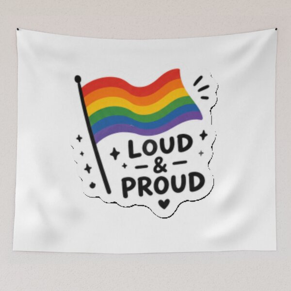 Item preview, Loud and Proud Rainbow Flag Pride designed and sold by Pixanova.