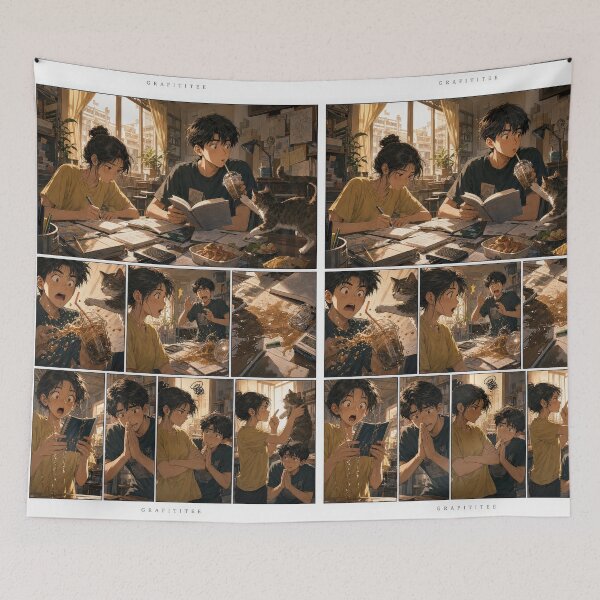 Item preview, Student Life Cozy Reading Room Comic Print designed and sold by Grafititee.