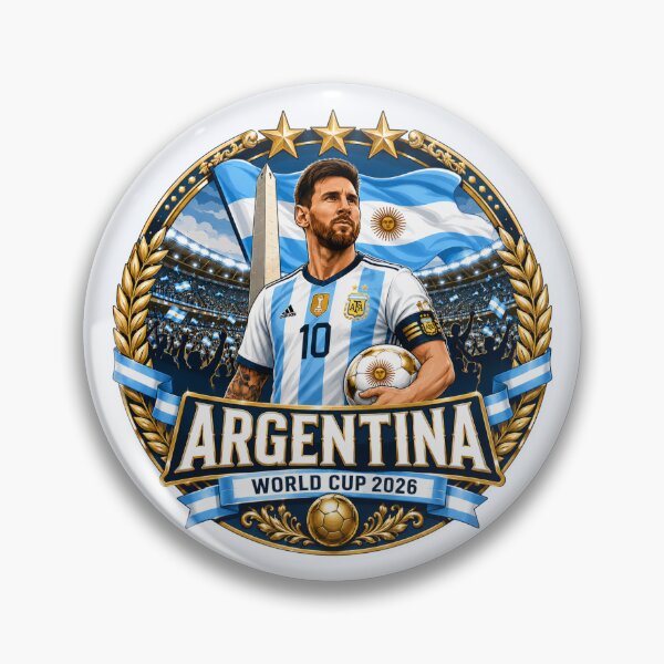 Item preview, Argentine Captain Football Fan Crest designed and sold by Retro Arabica.