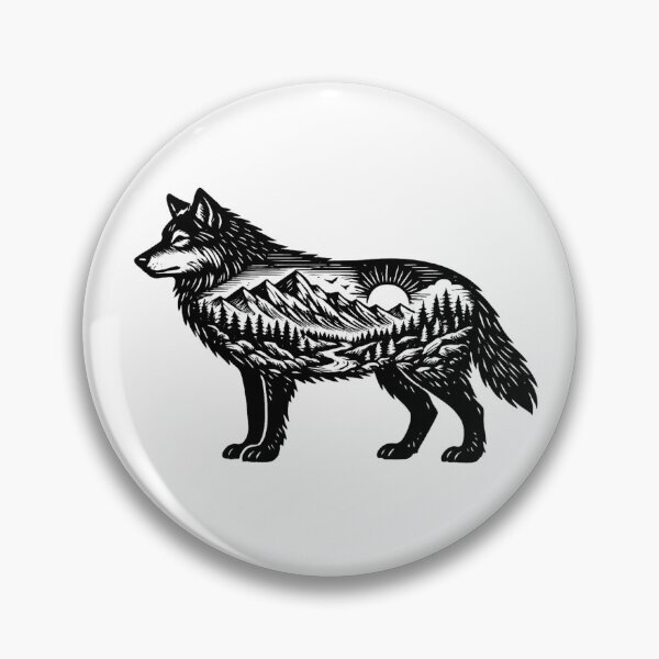 Item preview, Majestic wolf in a unique double-exposure illustration designed and sold by PeterPunkt.